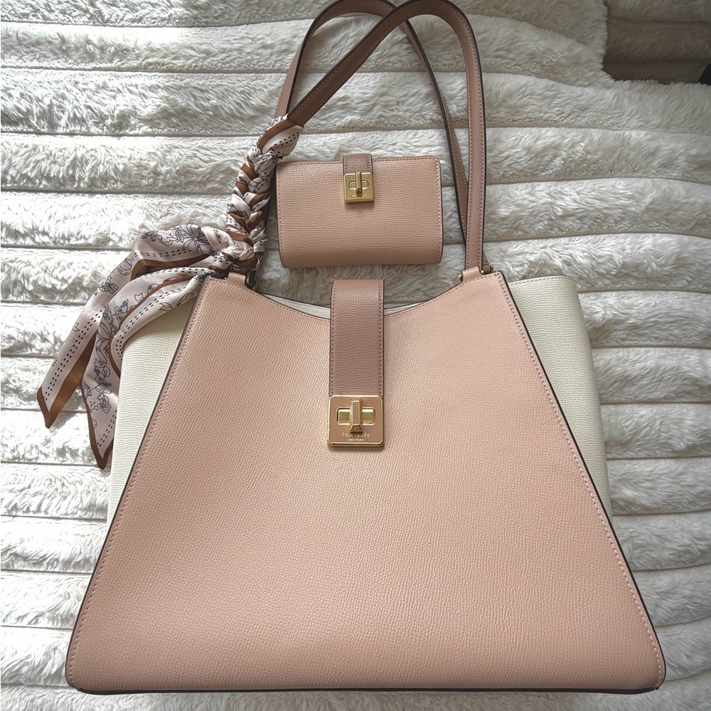 Kate Spade Tote in Toasted Marshmellow with Matching Wallet